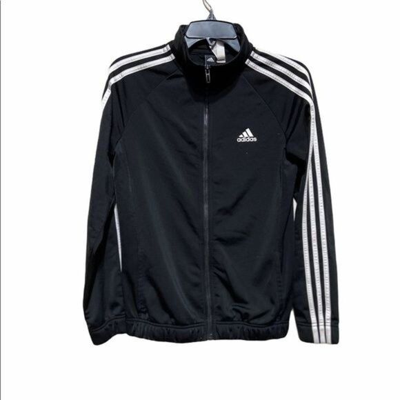 adidas Jackets & Blazers - Adidas black track jacket 3 stripes size xs